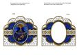Blue Sapphire Perfume Em Anglaise Scallop Card Base Frame