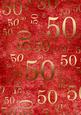 Red and Gold 50th Birthday A4 Backing Paper