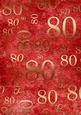 Red and Gold 80th Birthday A4 Backing Paper