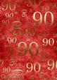 Red and Gold 90th Birthday A4 Backing Paper