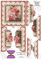 Pink Rose Butterfly Anglaise 5in Top Bottom Scallop Stacker