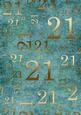 Deep Aqua and Gold 21st Birthday A4 Backing Paper