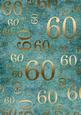 Deep Aqua and Gold 60th Birthday A4 Backing Paper