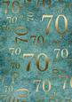 Deep Aqua and Gold 70th Birthday A4 Backing Paper
