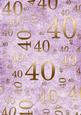 Lilac and Gold 40th Birthday A4 Backing Paper