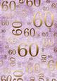 Lilac and Gold 60th Birthday A4 Backing Paper