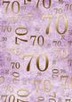 Lilac and Gold 70th Birthday A4 Backing Paper