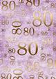 Lilac and Gold 80th Birthday A4 Backing Paper