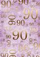 Lilac and Gold 90th Birthday A4 Backing Paper