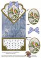 Christmas Blue Tits Anglaise Scallop Spring Decoupage Card