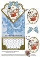 Singing Snowmen Anglaise Scallop Spring Decoupage Card