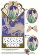 Oriental Iris Blue Anglaise Scallop Spring Decoupage Card