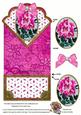 Oriental Pink Peonies Anglaise Scallop Spring Decoupage Card