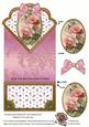 Pink Rose Butterfly Anglaise Scallop Spring Decoupage Card