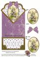 Purple Pansies Anglaise Scallop Spring Decoupage Card