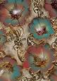 Aqua Natural 2 Giant Florals A4 Backing Paper