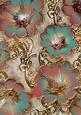 Aqua Natural 3 Giant Florals A4 Backing Paper