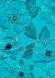 Aquamarine 5 Big Blooms A4 Backing Paper