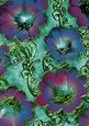 Blue 4 Giant Florals A4 Backing Paper