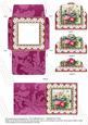 Pink Wildflowers Lace 3in Mini Card Envelope Scallop Aio