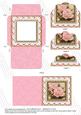 Pink Roses Lace 3in Mini Card Envelope Scallop Aio