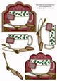 Get Well Soon Ivy Leaf Plum Cup 3D Decoupage Sheet