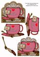 I Love Hot Chocolate Pink Cup 3D Decoupage Sheet