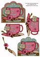 Worlds Best Friend Thank You Pink Cup 3D Decoupage Sheet