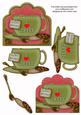 I Love Coffee Birthday Olive Cup 3D Decoupage Sheet