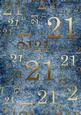 Deep Blue and Gold 21st Birthday A4 Backing Paper