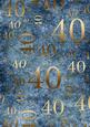 Deep Blue and Gold 40th Birthday A4 Backing Paper
