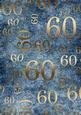 Deep Blue and Gold 60th Birthday A4 Backing Paper