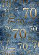 Deep Blue and Gold 70th Birthday A4 Backing Paper
