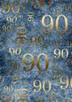 Deep Blue and Gold 90th Birthday A4 Backing Paper