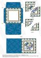 Blue Wedding Rose Anglaise 3in Card Envelope Duo Stacker Aio