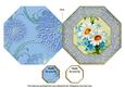 Blue Daisies Octagon Lace Picture Fold Card