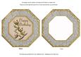 Cream Roses Birthday Octagon Lace Card Base Shaker Frame