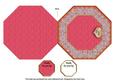 Pink Green Roses Birthday Octagon Lace Locket Fold Card