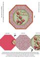 Pink Green Roses Birthday Octagon Lace Locket Card Front