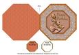 Peach Roses Birthday Octagon Lace Picture Fold Card