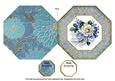 Blue Wedding Rose Octagon Lace Picture Fold Card