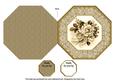 Vintage Cream Roses Octagon Lace Picture Fold Card
