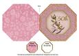 Pink Roses 50th Octagon Lace Picture Fold Card