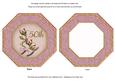 Pink Roses 50th Octagon Lace Card Base Shaker Frame
