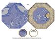 Oriental Blue Bird Octagon Lace Locket Fold Card