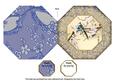 Oriental Blue Bird Octagon Lace Picture Fold Card