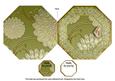 Oriental Green Bird Octagon Lace Locket Fold Card