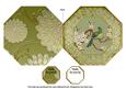 Oriental Green Bird Octagon Lace Picture Fold Card