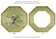 Oriental Green Bird Octagon Lace Card Base Shaker Frame