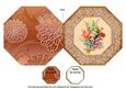Mixed Floral Bouquet Octagon Lace Picture Fold Card